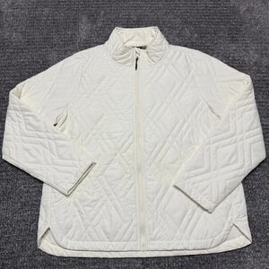 Voyager Quilted Jacket XL Cream Full Zip‎ Mock Neck Lightweight Puffer Coat